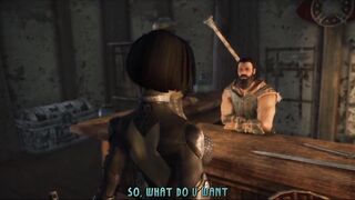 Female Orc in Space suit enters Mercenary Shop - Skyrim sex mod