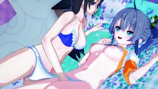 Tokino Sora fingers Natsuiro Matsuri until she cums. (Hololive Lesbian Hentai)