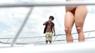 A Day at The Beach - Slutty MILF fucked in the Ass by rich stranger on his Yacht