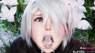 2B is such a cumslut (Nier Automata game 3d animation loop with sound)