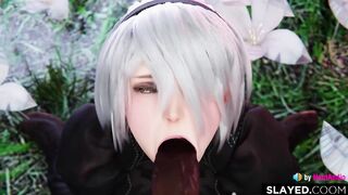 2B is such a cumslut (Nier Automata game 3d animation loop with sound)