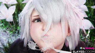 2B is such a cumslut (Nier Automata game 3d animation loop with sound)