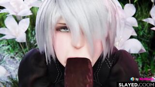2B is such a cumslut (Nier Automata game 3d animation loop with sound)