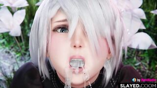 2B is such a cumslut (Nier Automata game 3d animation loop with sound)