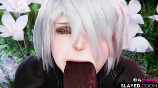 2B is such a cumslut (Nier Automata game 3d animation loop with sound)