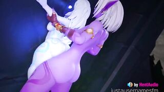 Futanari Soraka x Lamb of Kindred anal cum inflation (League of Legends 3d animation loop with sound