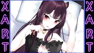 アジアの女性に黒ストッキングとキティの耳fucksと男と彼の巨大なディック
