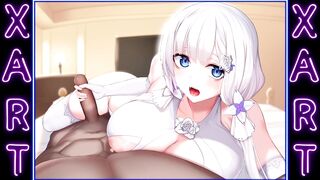 アジアの女性に下着にストッキング積による大きなディック