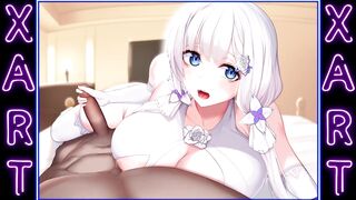 アジアの女性に下着にストッキング積による大きなディック