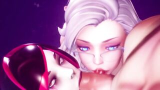 Subverse - blowjob threesome | Best Friends Suck one Dick | Girl in glasses