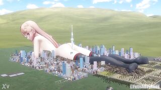 [MMD] Playing With The City ∣ Giantess, Sfx, Size fetish content