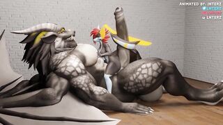 Dragon Dick being ridden by Shark Girl Animation
