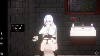 Top hentai NSFW 18+ game Doll room sucking my dick while sitting on the toilet