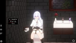Top hentai NSFW 18+ game Doll room sucking my dick while sitting on the toilet