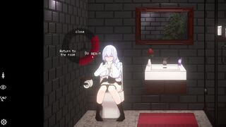 Top hentai NSFW 18+ game Doll room sucking my dick while sitting on the toilet