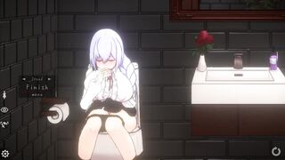 Top hentai NSFW 18+ game Doll room sucking my dick while sitting on the toilet