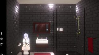 Top hentai NSFW 18+ game Doll room sucking my dick while sitting on the toilet
