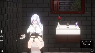 Top hentai NSFW 18+ game Doll room sucking my dick while sitting on the toilet