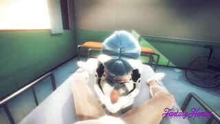 Evangelion Hentai 3D - Rei Jerk off Shinji and cum in her face
