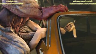 Rachel destryed by Huge Monster Cock, 3d Animation