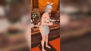 Welcome home, love (apron tease, no sex)