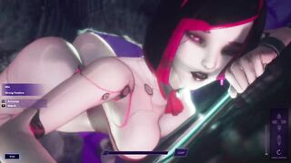 Subverse - Huge furry monster with giant dick cumshot in cyberpunk girl