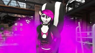 Skunk facesits and facefarts on you for a gym job