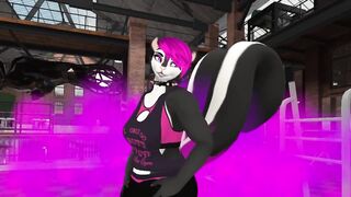 Skunk facesits and facefarts on you for a gym job