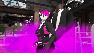 Skunk facesits and facefarts on you for a gym job