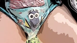 anime public wetting on the highway, cute diaper