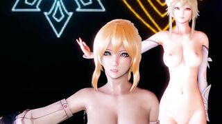 [MMD] Genshin Impact Jean Keqing McGeo Barbara Hot Strip Dance 4K UHD 60FPS