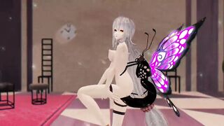 R-18 Arknights Skadi x Butterfly and Insects - Dream of You - Purple Wings Color Edit Smixix