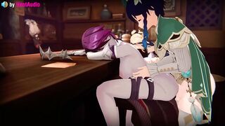 Venti fucks Sleepy Rosaria in the ass - Genshin Impact 3d animation loop with sound