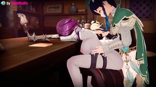 Venti fucks Sleepy Rosaria in the ass - Genshin Impact 3d animation loop with sound