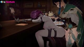 Venti fucks Sleepy Rosaria in the ass - Genshin Impact 3d animation loop with sound