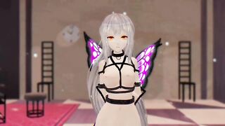 SKADI ARKNIGHTS HENTAI INSECTS SEX MMD NUDE DANCE PURPLE WINGS COLOR EDIT SMIXIX