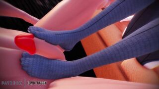 Cyberpunk 2077 - Lucy Footjob Action [UNCENSORED HENTAI 4K MMD R-18]