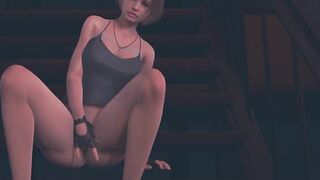 Jill Valentine masturbates on the stairs