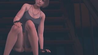 Jill Valentine masturbates on the stairs