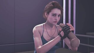 Jill Valentine jerking your cock facial
