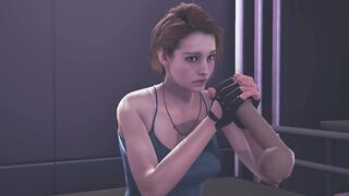 Jill Valentine jerking your cock facial