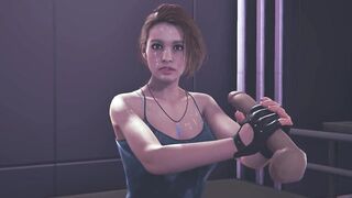 Jill Valentine jerking your cock facial