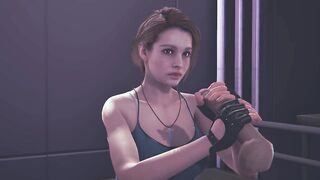 Jill Valentine jerking your cock facial