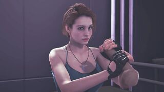 Jill Valentine jerking your cock facial