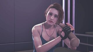 Jill Valentine jerking your cock facial