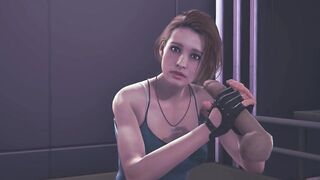 Jill Valentine jerking your cock facial