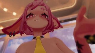 HORNY BUNNY GIRL CUMS ON HER DILDO, a quickie
