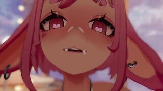 HORNY BUNNY GIRL CUMS ON HER DILDO, a quickie