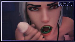 Happy Halloween Vampire Girl Sucking cock and swallowing cum