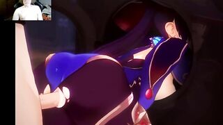 Genshin Impact Hentai - Mona got stuck in the washing machine and was fucked